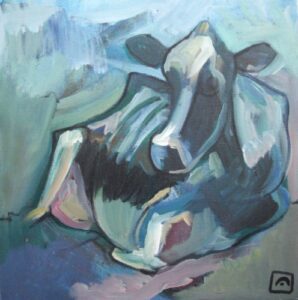 Painting-of-a-cow-e-
