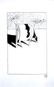 Pen-and-ink-drawing-cow-