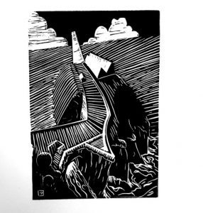 South-Stack-Linocut-Small