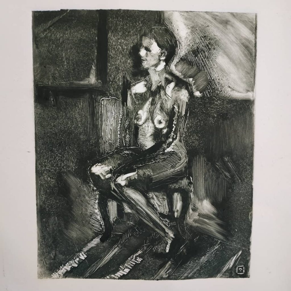 Seated Nude Monotype