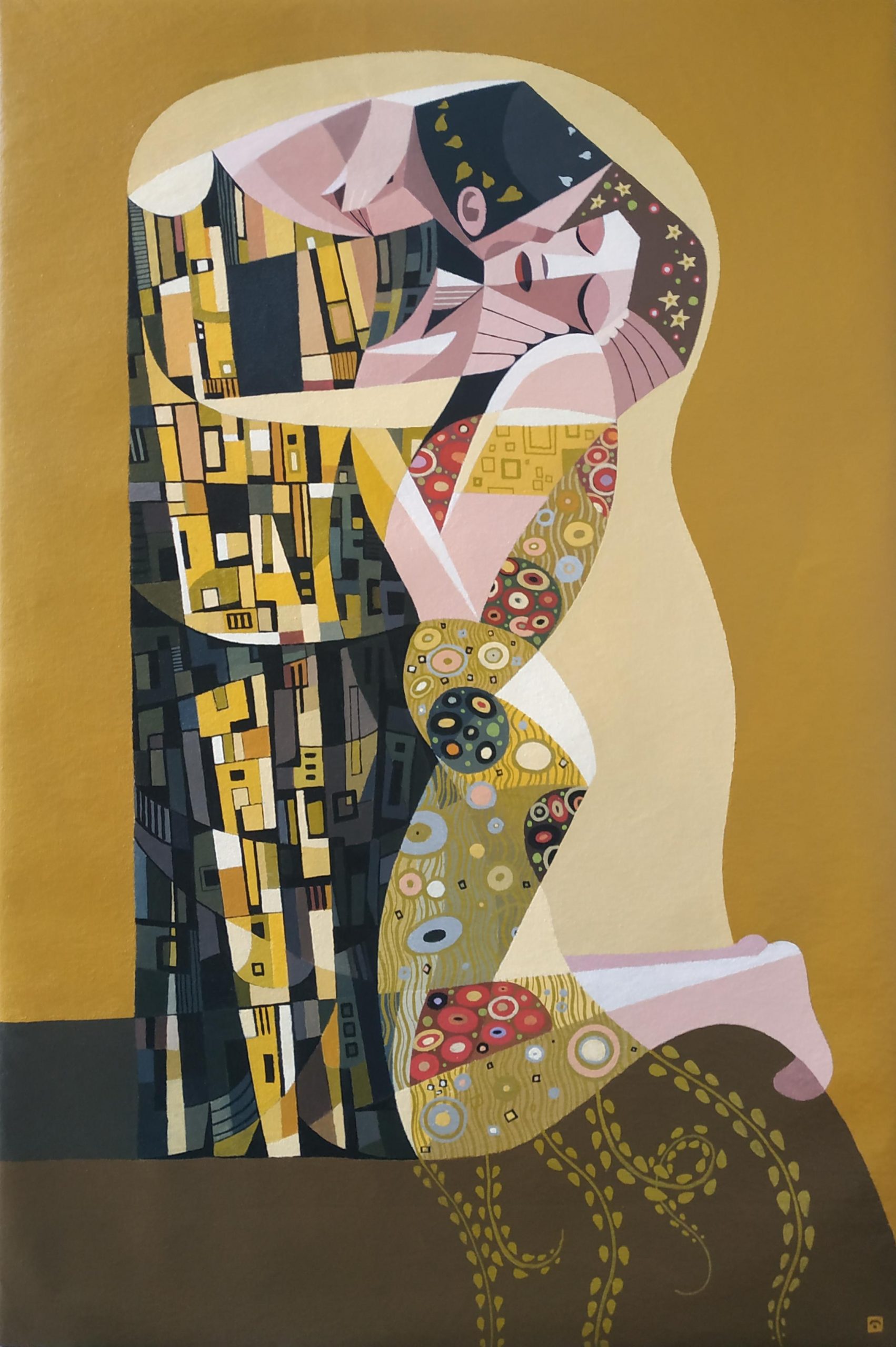 new-painting-the-kiss-after-klimt-scaled