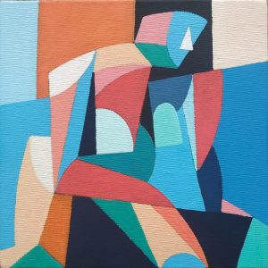 abstract-figure-iii-Part of a new series of tiny paintings, all 15cm x 15cm, flashe vinyl on canvas board.