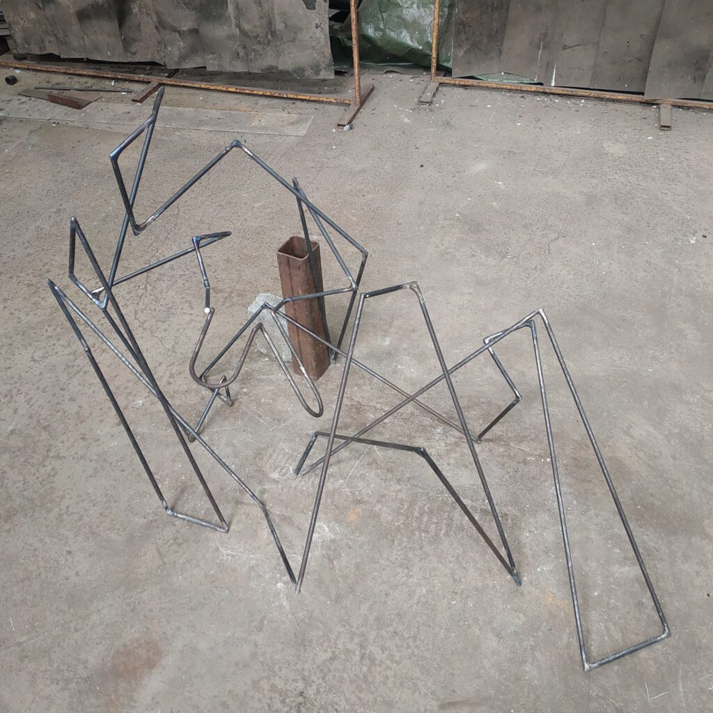 Taking a Line for a Walk in Cartesian Space (work in progress sculpture)